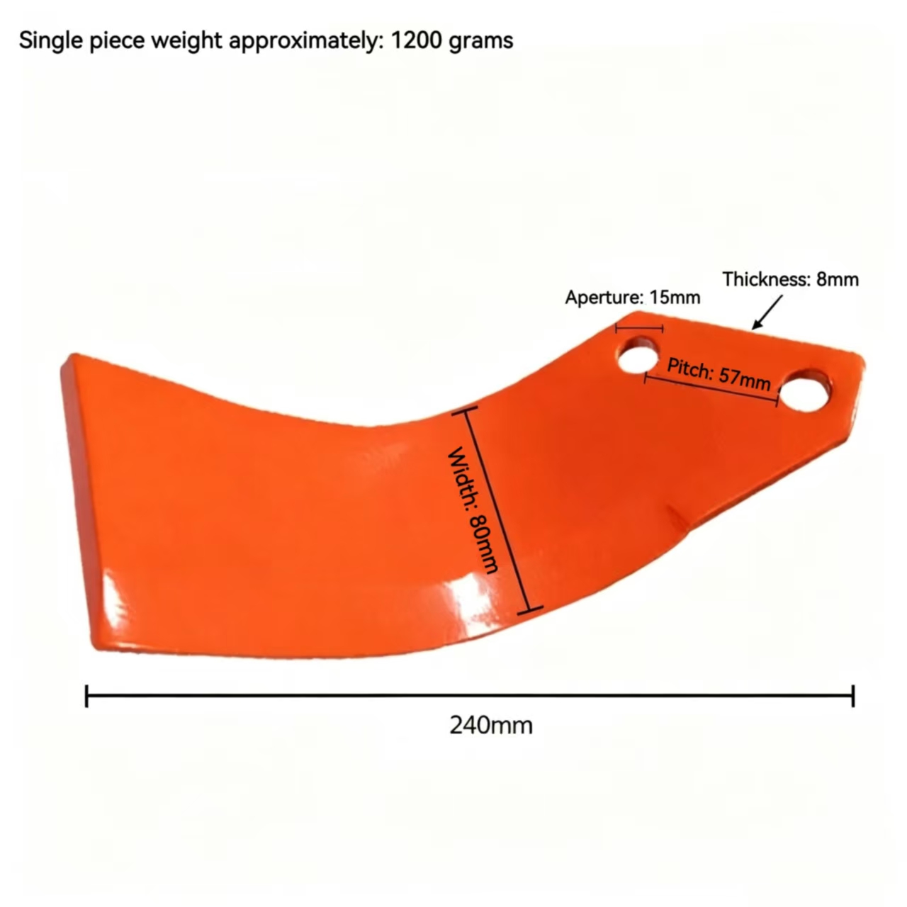 Heavy Duty 1200g Mn Steel Rotary Tiller Blade 